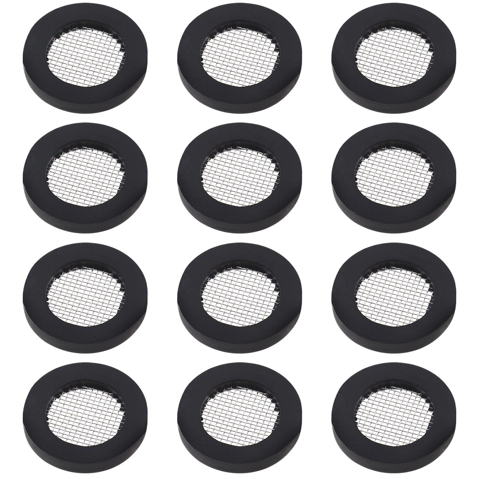 YINETTECH 50PCS Stainless Steel Filter Garden Hose Washer Seal O Ring Gasket Water Faucet Rubber Washer with 40 Mesh for 3/4 Inch Garden Hose Water Faucet Shower Head