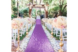 DUOBAO Aisle Runner for Wedding 15FTx2FT Sequin Aisle-Runner Indoor Outdoor Ceremonies Decor Lavender Carpet Runners Rugs Church Runner Wedding Walkway