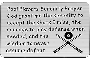 LQRI Billiards Gift Pool Player Gift Pool Players Serenity Prayer Wallet Card Pool Table Billard 8-Ball Wallet Card Insert Gift for Billiards Player Billiard Coach