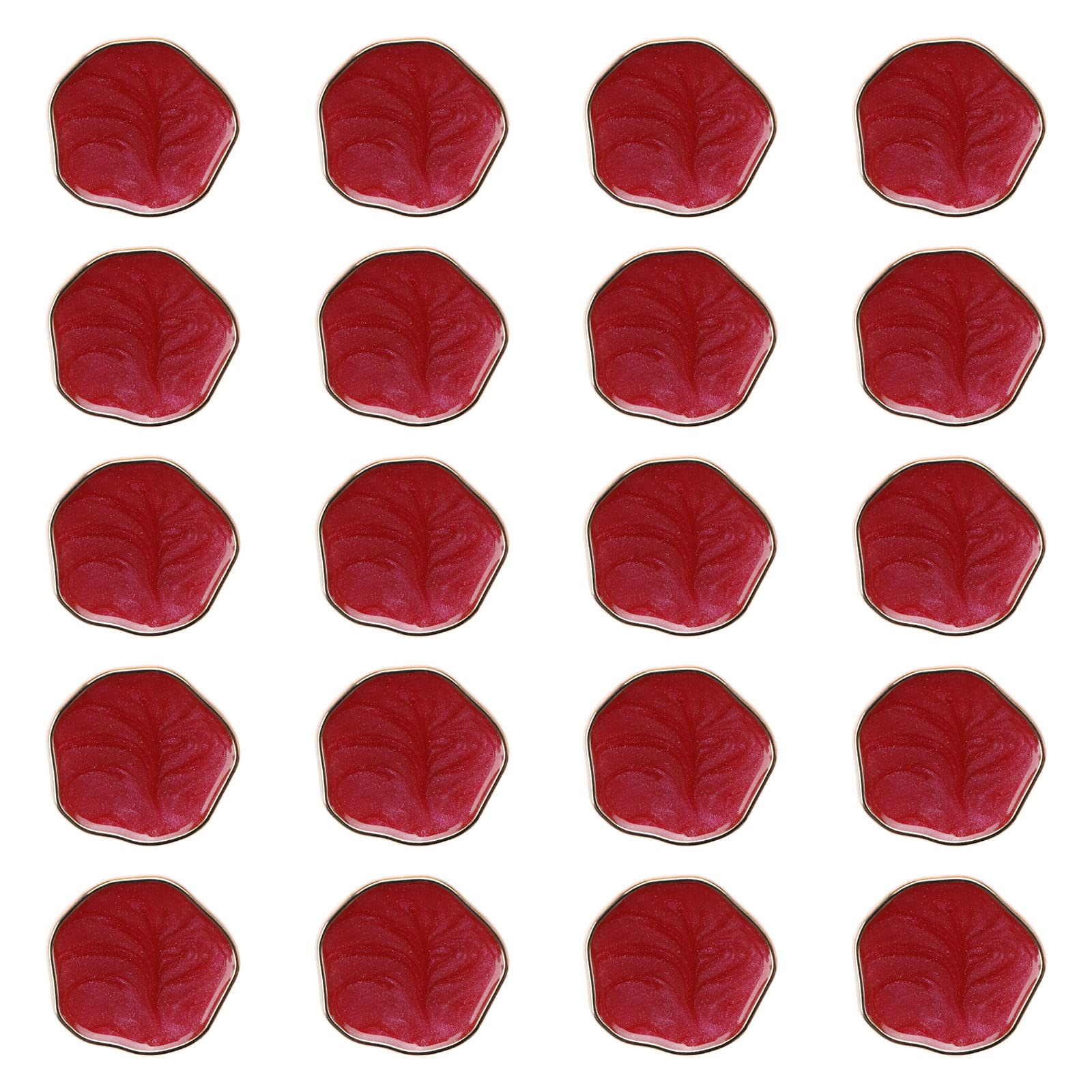 eMagTech 20PCS 21mm Clothes Buttons with Shank Plastic Embellishment Buttons Irregular Shape Decoration Fastener for Sewing Trench Coat Cardigan DIY Art Craft Red
