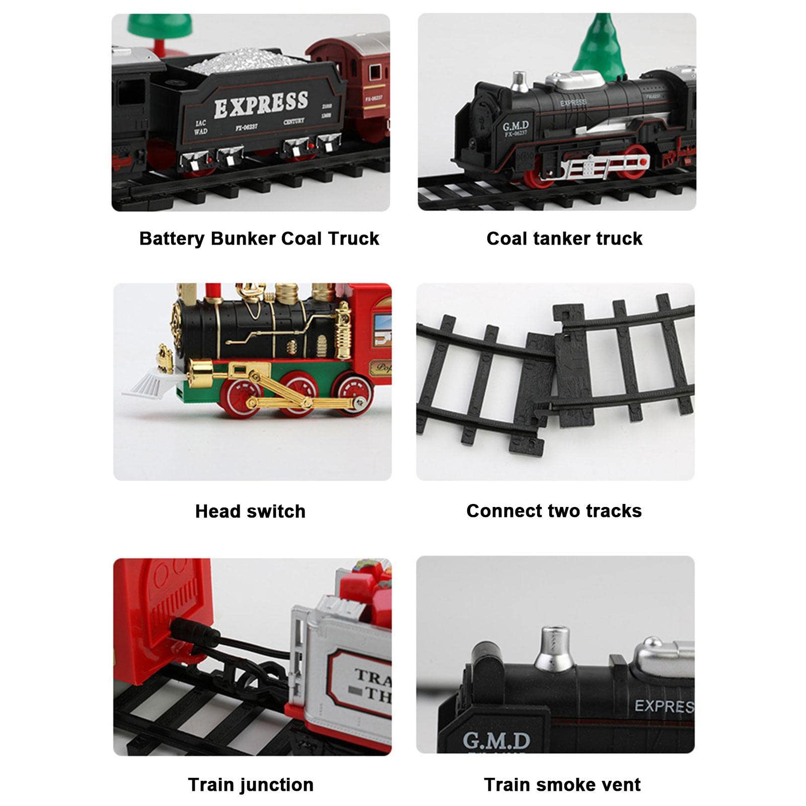 Christmas Train Steam Train Set for Around Christmas Tree Electric Toy Train with Lights for Kids Christmas Train Electric Hanging Decorative Track Set with Sound and Light Christmas Toy Set for Kids