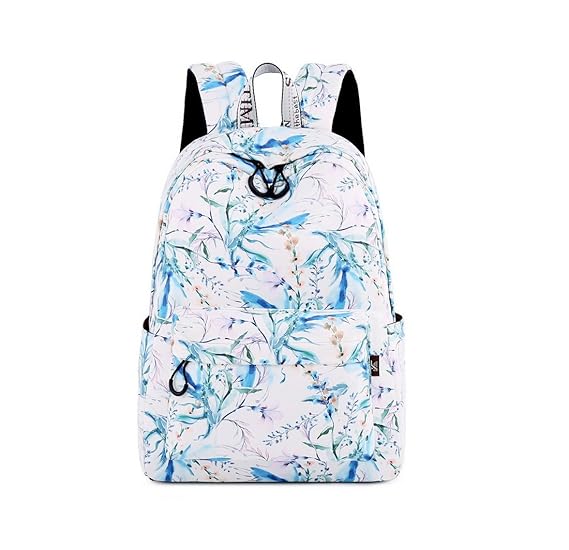 Acmebon Wasserdichter Rucksack für Mädchen Frauen Rucksack Tasche Mode Rucksack für Jugendliche Blaue Blume