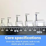 TR Cable 50x White Plastic Flat Wire Cable Clips 6mm TV Phone Internet Lead view 4