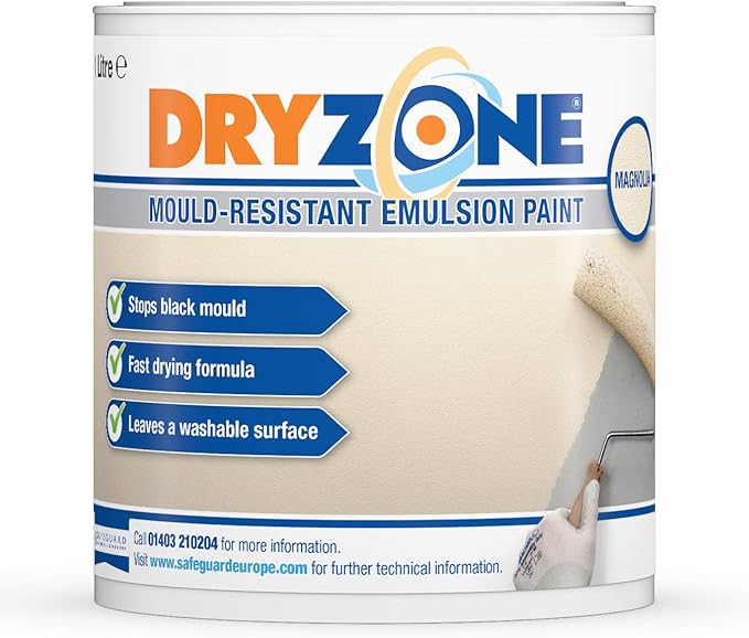 Dryzone Anti Mould Paint 1L Magnolia Mould Resistant for 5 Years