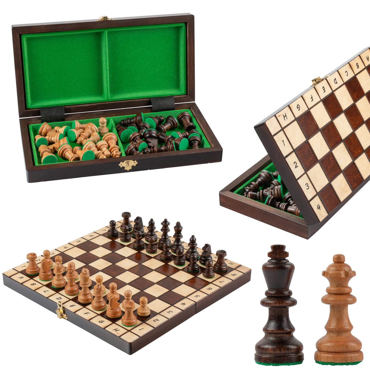 Master of Chess Tournament Wooden Chess Set with Pieces 32cm / 13 in - Handcrafted Portable and Small Chess Board Game for Adults and Kids - Protective Portable Chess Box Preventing Scratches