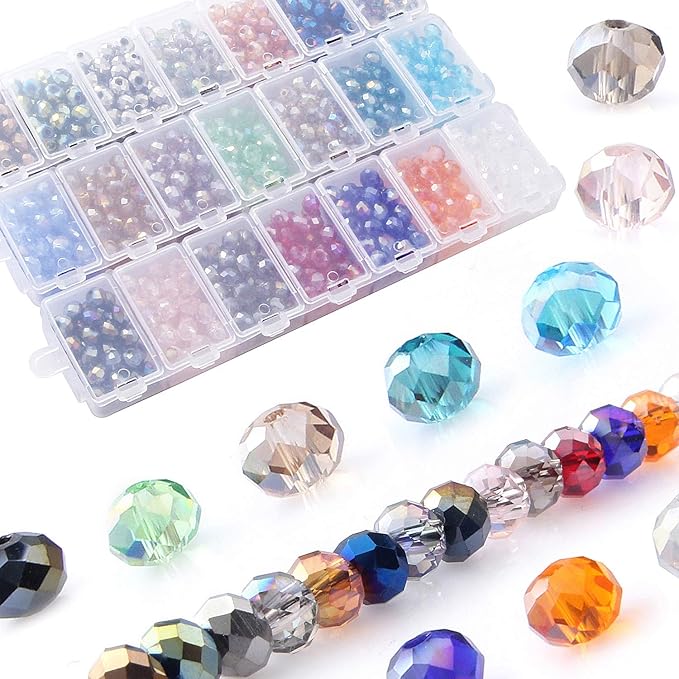 Wholesale Loose Faceted Glass Crystal Twist Tile Spacer Beads Findings 14mm