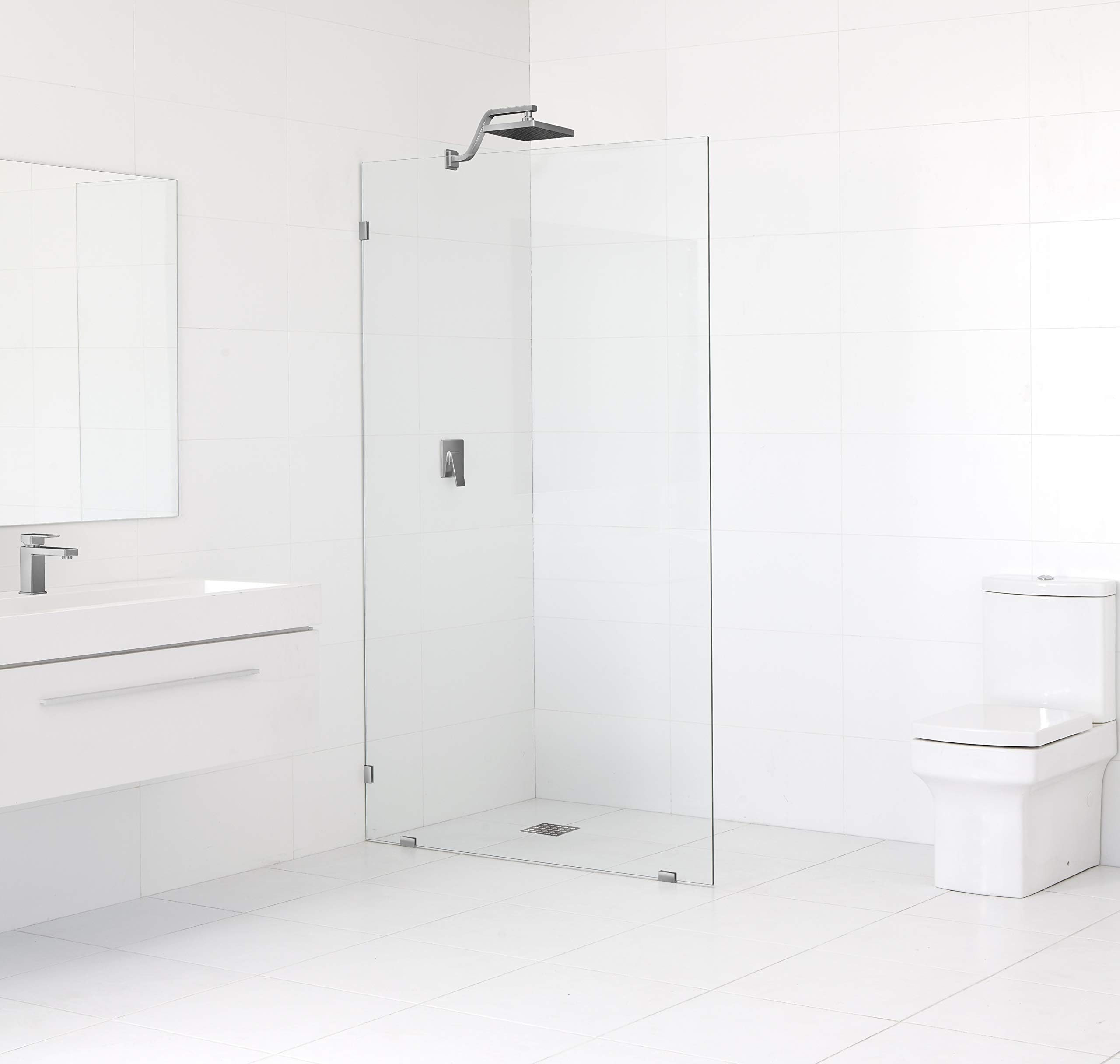 78" H x 37.5- Frameless Glass Shower Door (Single Panel) Brushed Nickel Trim Finish