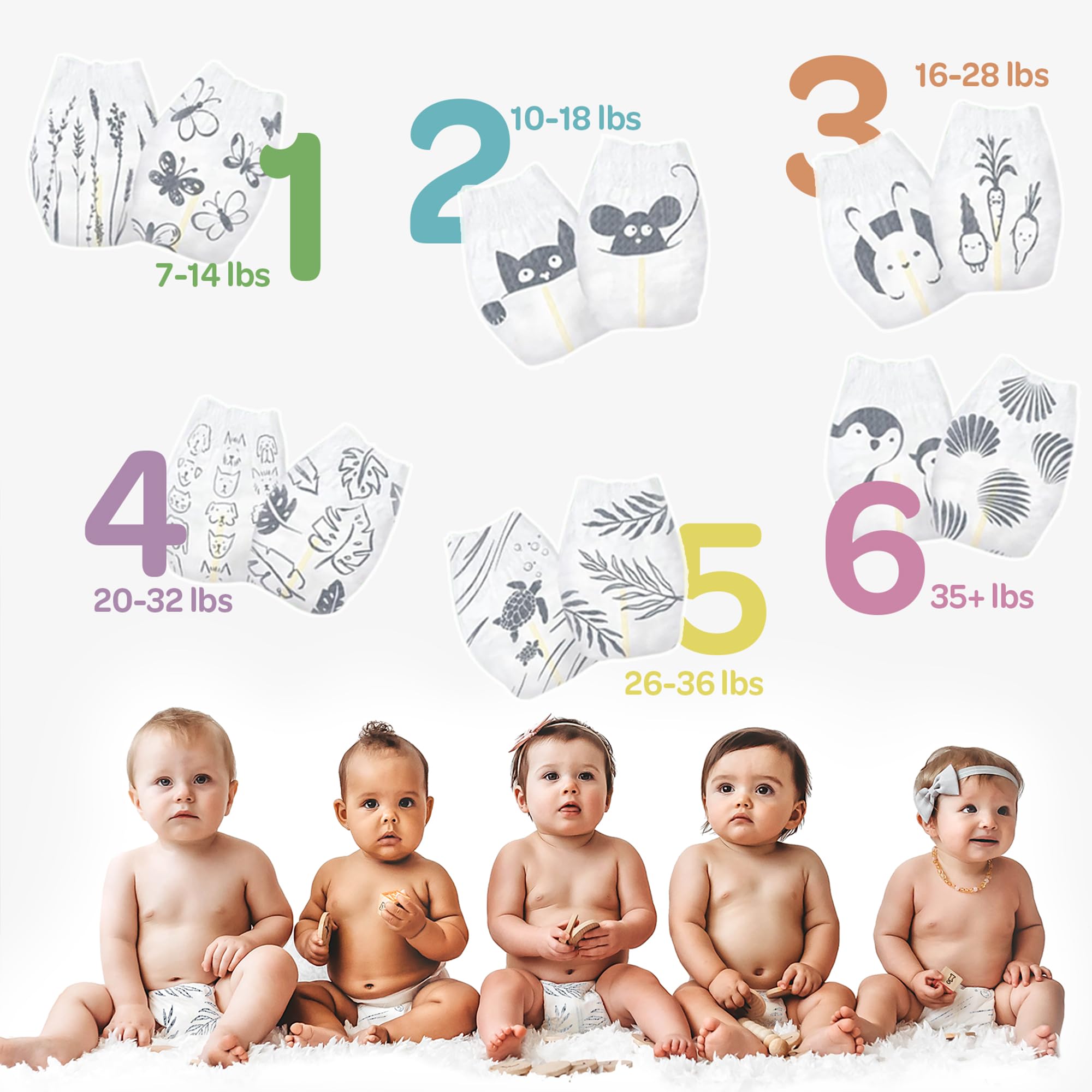 PARASOL Clear+Dry Disposable Diapers | RashShield Protection, Leakproof Design, Hypoallergenic Diaper Set | Size 2 (10-18 lbs.) 72 Count