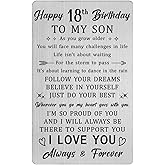 HYHYDHP Son 18th Birthday Decorations for Boys - 18th Birthday Card Son, Happy 18 Year Old Bday Gifts, Sons Adult Gift