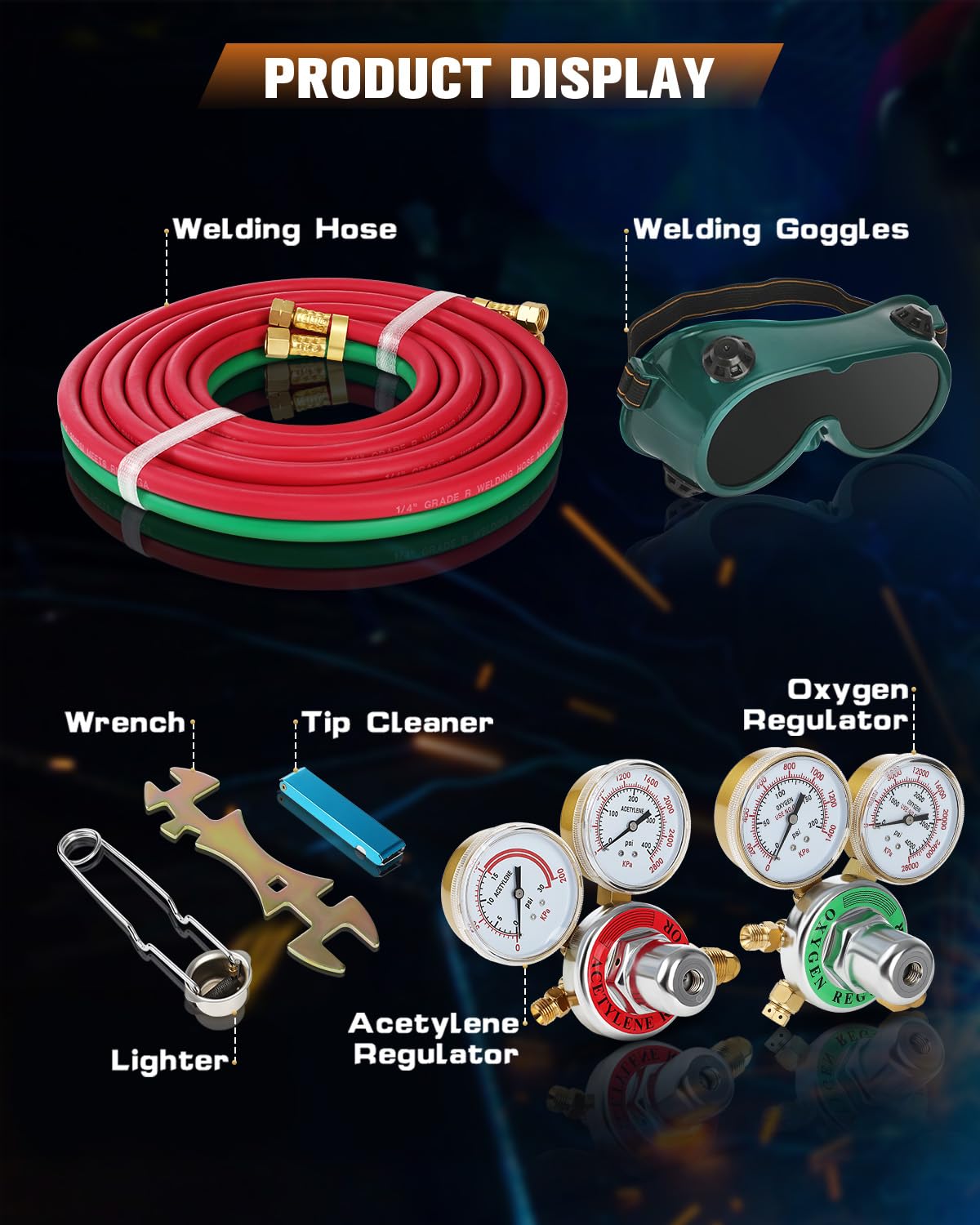 thumbnail image 2 of IMeshbean Oxy-Acetylene Welding & Cutting Torch Kit - Victor Style With 50ft Hose 2 of 4