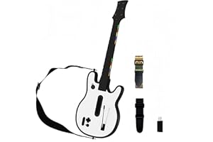 Lyvix Guitar Hero Guitar Controller for PS4/PS3/PC - Wireless Rechargeable Game Guitar for Guitar Hero, Rock Band, Clone Hero, Fortnite Festival, with Replaceable Straps, RGB Light, Audio Jack