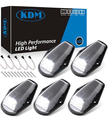 5-Pack Cab Marker Lights - Clear Roof Running Lights For Ford F-Series 1980-1997