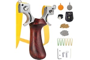 RCZZSUWE Slingshot, Hunting Sling Shot Set for Adults, Professional Stainless Steel Tactical Slingshots, High Velocity Catapult with Ammo Balls, Rubber Bands, Ammo Pouch, Target