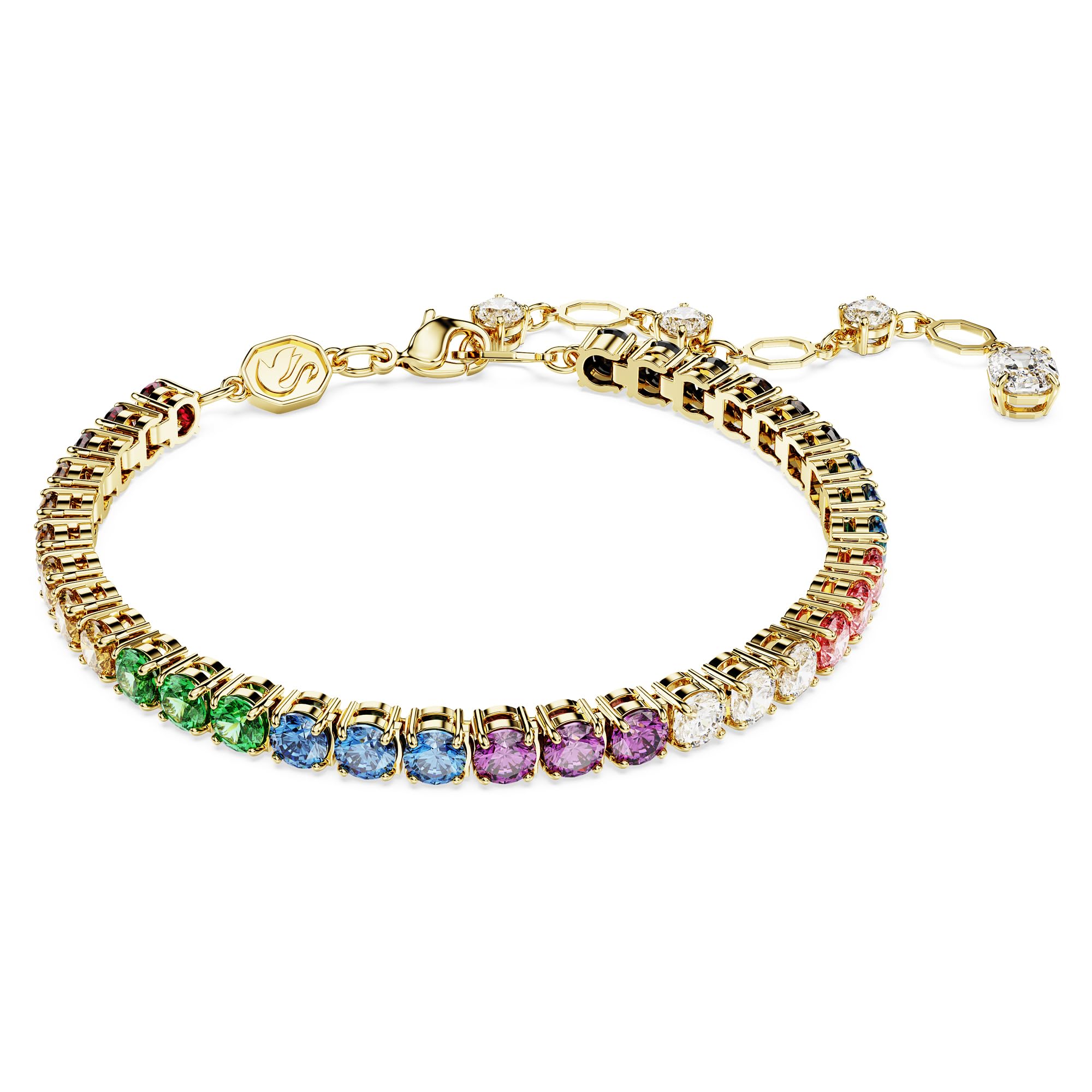 Swarovski Matrix Bracelet, Round cut, Multicolored, Gold-tone Finished Image