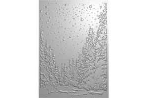 Briartw 3D Embossing Folder for Card Making,Tree on Snowy Day Clear Plastic Texture Fades Embossing Folder Template for Scrapbooking and Other Paper Craft Album Stamps DIY Decoration