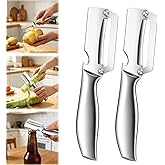 2Pc Multi-Functional Vegetable Peeler for Kitchen,2026 New Stainless Steel Peeler with Wooden Handle and Bottle Opener,2 in 1 Stainless Steel Kitchen Tool for Fruit Apple Potato Pumpkin Slicer(Sliver)