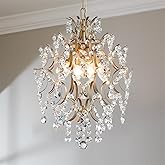 AGV LIGHTING Crystal Chandeliers, Modern Style Pendant Light Fixture with 1-E26-Light Socket, Perfect for Living Space, D13 x