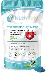 NutriVolv Copper Bisglycinate 3mg Vegan Chelated Cu 120 Tablets UK Made view 1