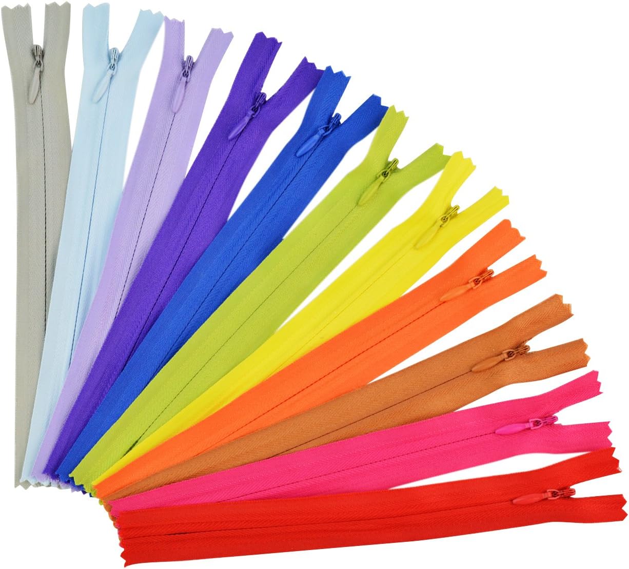 50pcs 7.8 Inch Sewing Zippers, Jmkcoz Nylon Invisible Zippers Tailor