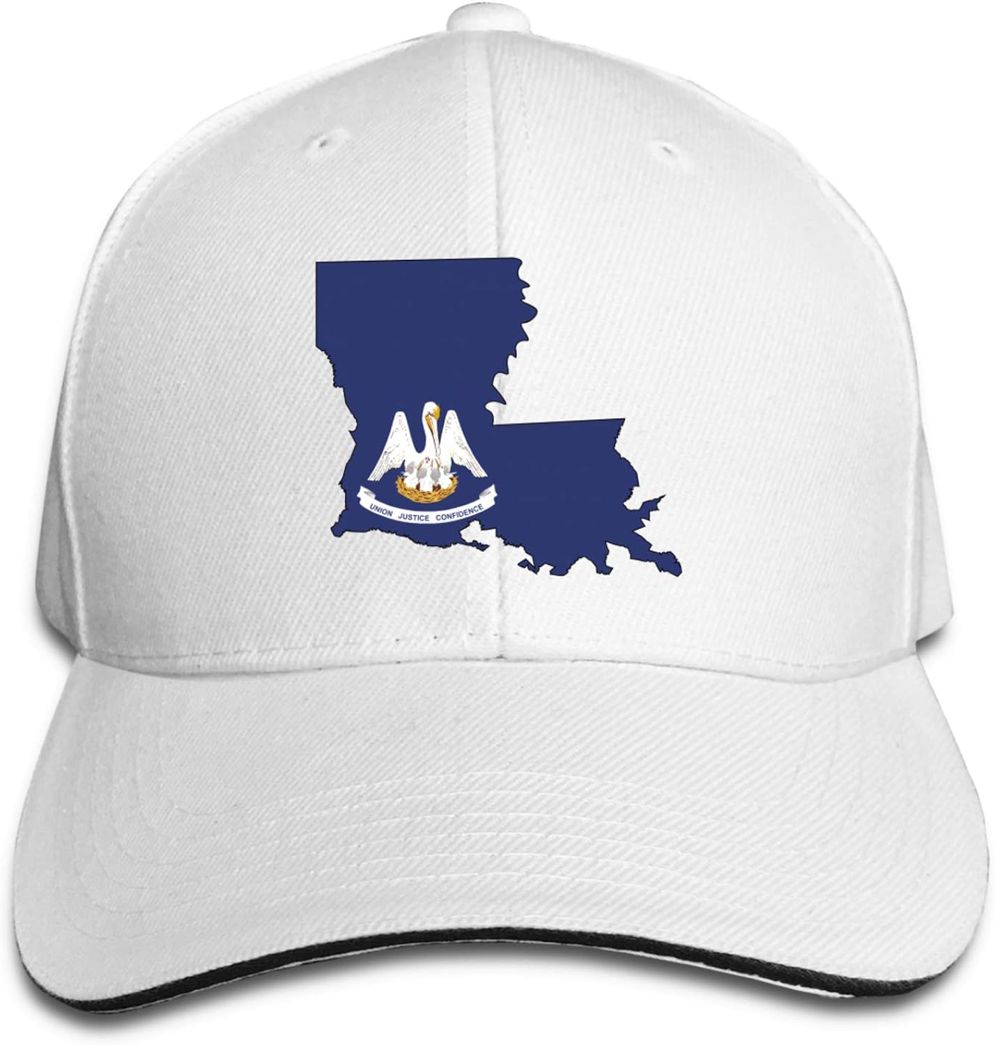 Flag of Louisiana Map Men's Baseball Hat Adjustable