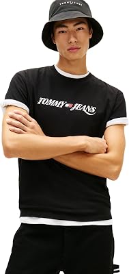 Herren T-Shirt Kurzarm Vintage mit Rundhalsausschnitt, Schwarz (Black), M