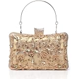 Womens Sparkly Crystal Diamante Evening Clutch Bag Bridal Prom Party Handbag Wedding Purse With Chains Gold