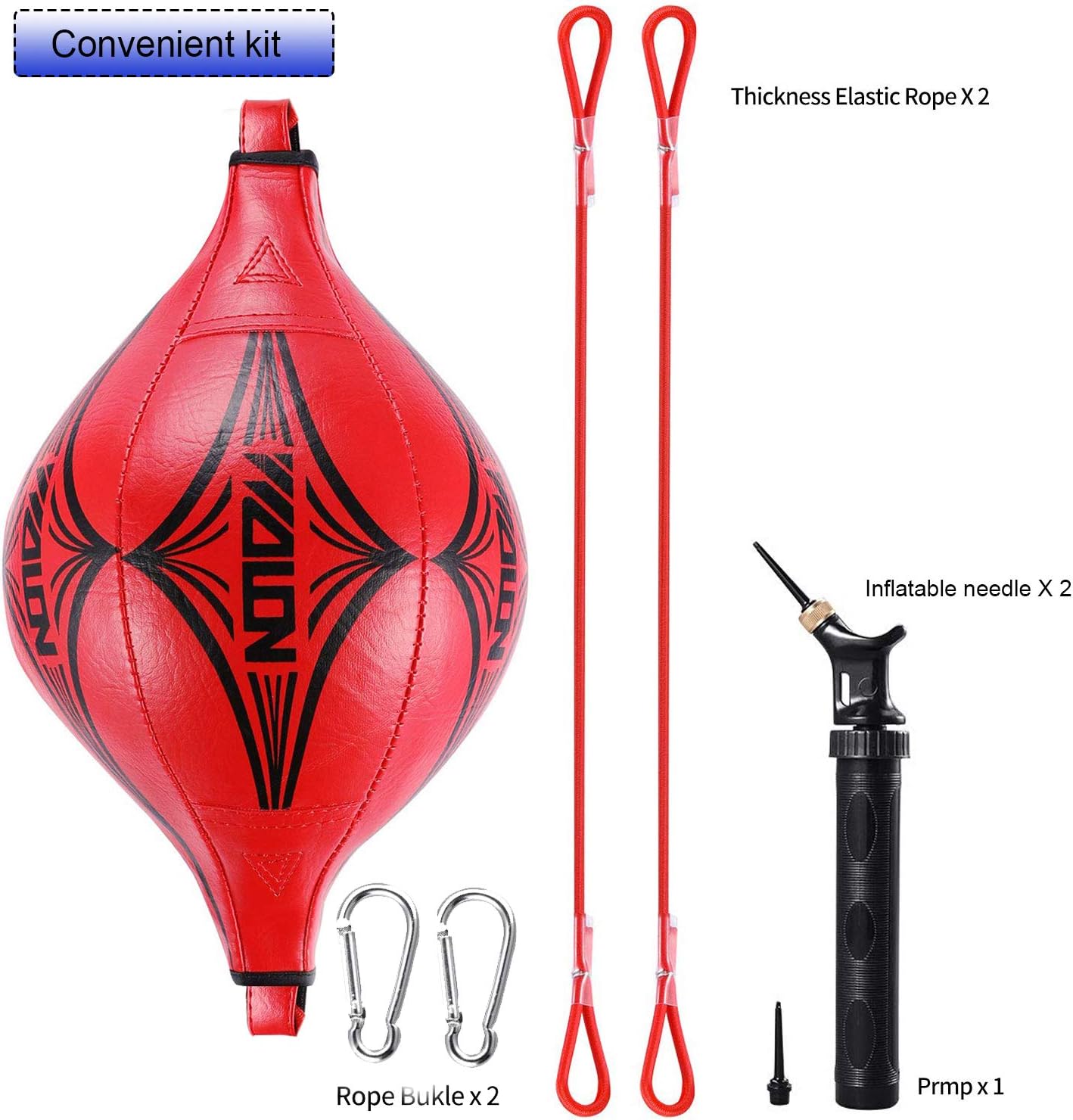 Opliy Double End Ball, Boxing Speed Ball Leather Boxing Ball with Pump Speed Dodge Ball Include 2pcs Ring Locking for Gym MMA Boxing Sports Punch Bag (Red) : Sports & Outdoors