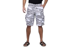 X RAY RAW X Mens Belted Cargo Shorts, Relaxed Fit Casual Knee Length Cargo Shorts for Men (Big and Tall Shorts for Men)