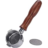 Teyearlife 54mm Bottomless Portafilter for Breville Barista Express Pro Touch Infuser Espresso Accessorie made of Stainless steel and solid wood