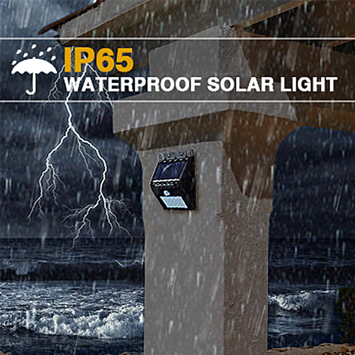 Omicoo 30 LED Solar Light Motion Sensor Wireless Radar Sensors IP65 Security Wall Lights for Outdoor Wall, Patio, Deck, Yard, Garden with Motion Activated Auto On/Off