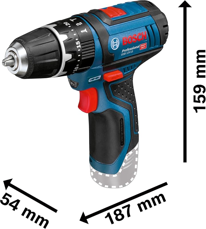Sistema 12V Trapano Avvitatore Con Percussione GSB 12V-15, Incl. Batteria 2x2.0 Ah + Caricabatterie, 2x Set Di Trapani, 1x Set Di Punte, In Borsa, Amazon Exclusive Set