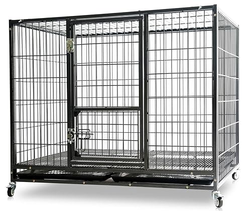 Homey Pet 43 Inch Heavy Duty Dog Crate Kennel with Feeding Door