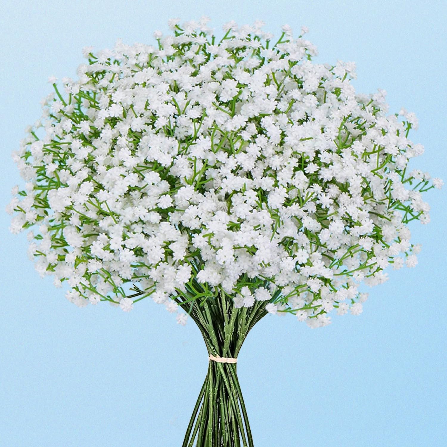 Photo 1 of 8 Pcs Babys Breath Artificial Flowers, Baby Breath Flowers Artificial Bulk, Real Touch Baby’s Breath Babies Breath Long Stems, Fake White Gypsophila For Bonquet Vase Wedding Decor Flower Arrangement
