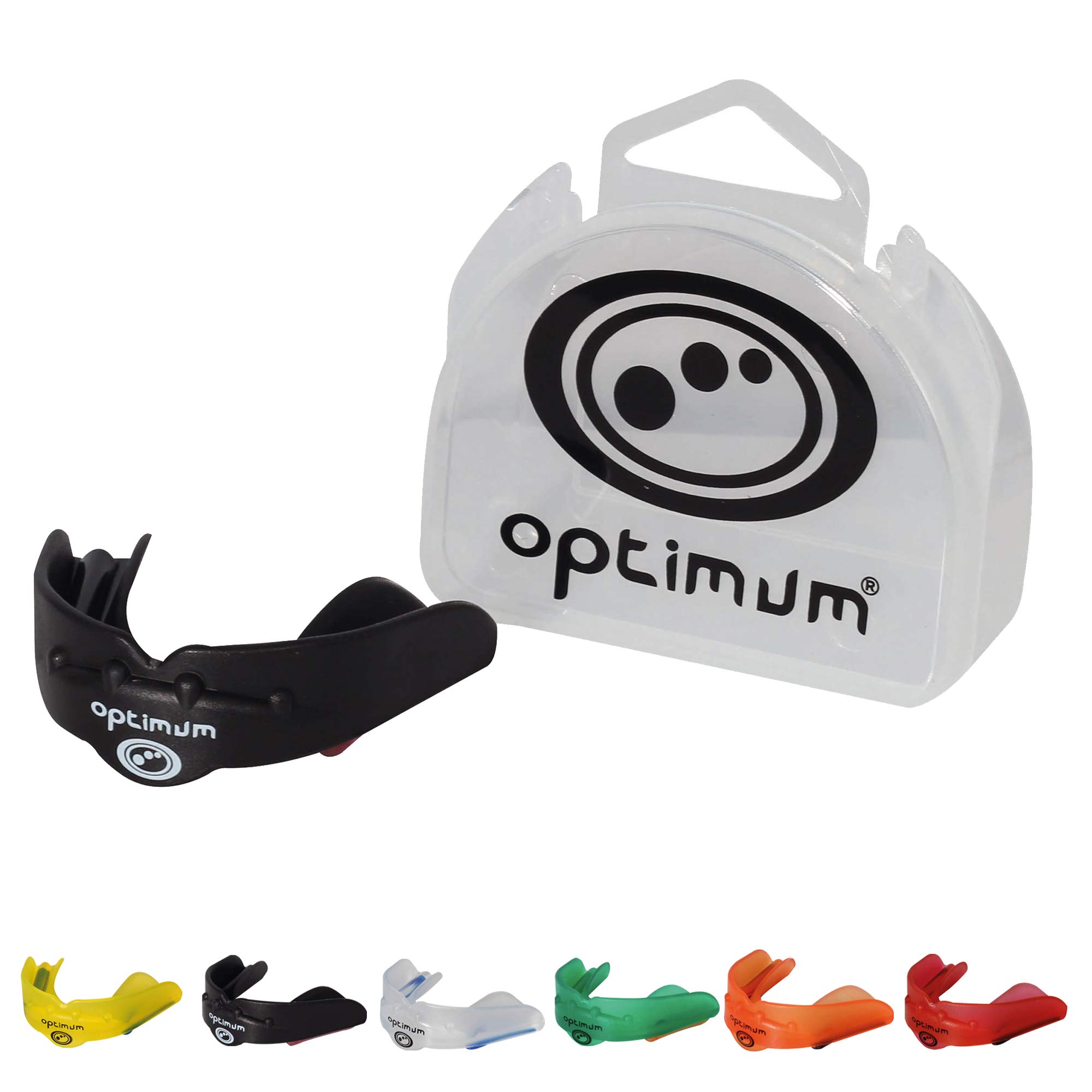 Optimum Matrix Mouthguard Gum Shield – Slim Fit with Case for Rugby, Hockey, Boxing, MMA, Martial Arts, Judo, Karate, Taekwondo, and Other Contact Sports- Black Junior