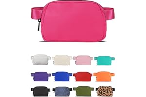 YOSHUYUKI Fanny Pack Cross Body Bag Small Crossbody Bags for Women Men Trendy Nylon Waterproof Mini Purse Travel Running Belt Bag Lulu Dupes Bum Hip Chest Waist Pack Side Bag Must Have 2023 Hot Pink