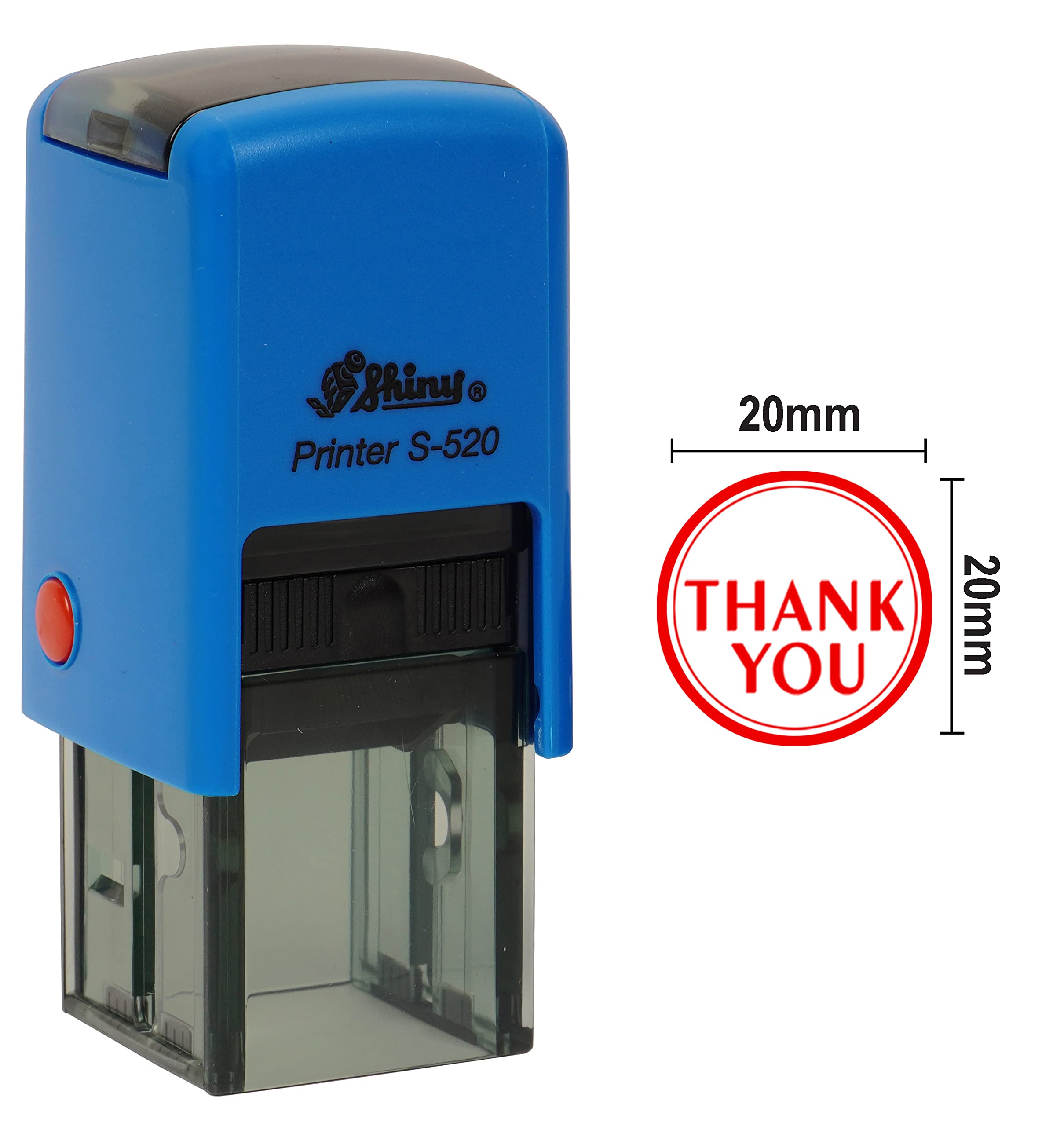 Printtoo Thank You Round Self Inking Thank You Stamp 20mm Mini Shiny Mounted Rubber Stamp