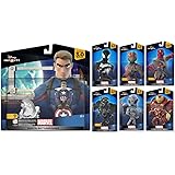 Disney Infinity 3.0 Marvel Battlegrounds Playset Themed Bundle Captain America, Black Suit Spiderman, Black Panther, Ultron,