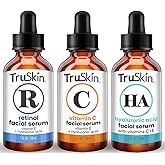 TruSkin Face Serum Trio – Hyaluronic Acid, Vitamin C & Retinol Serum for Face – Anti Aging Skin Care Set for Women – Skin Car