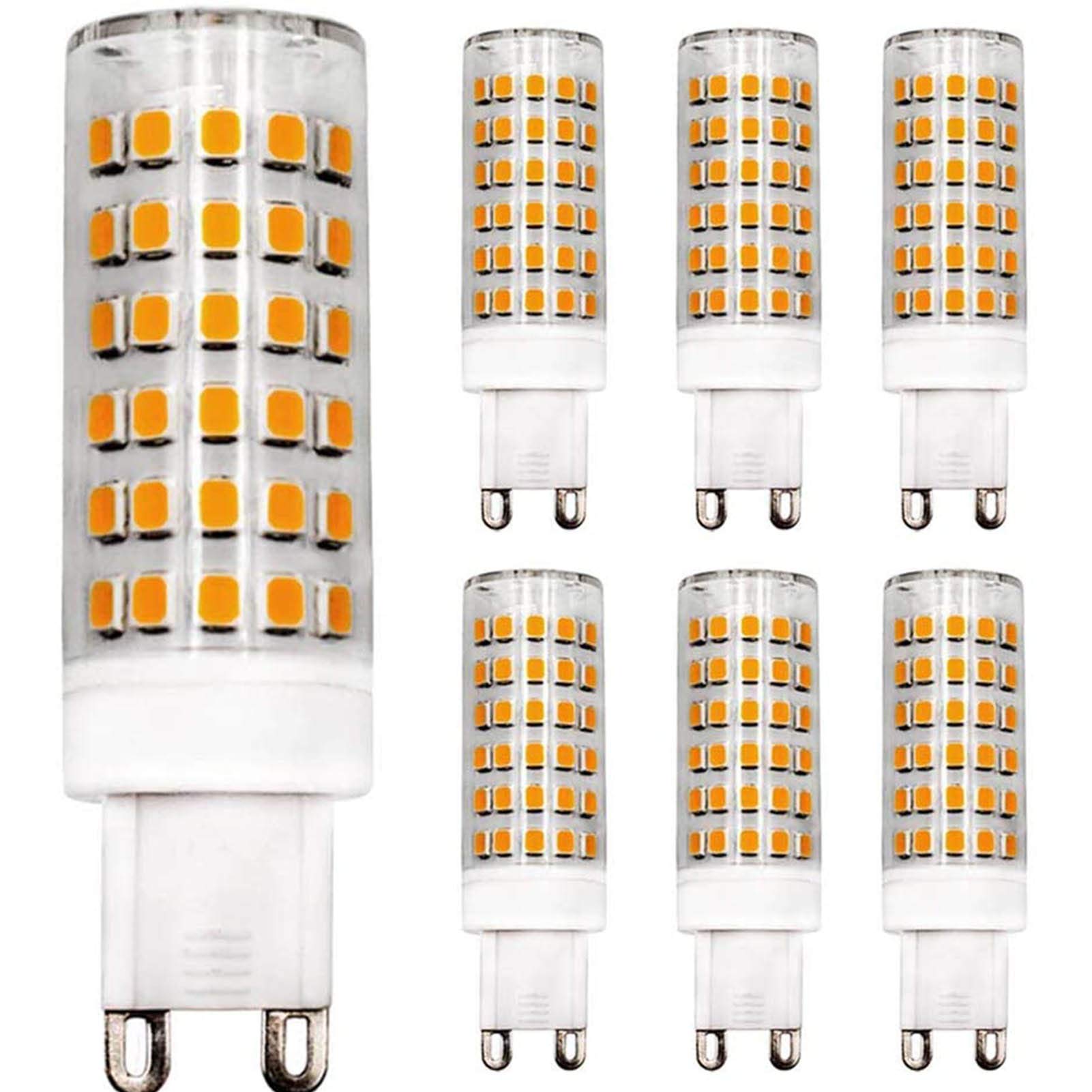 ZHENMING G9 Dimmable LED Bulb 9W Equivalent 80W Halogen Bulb Warm White 3000K,220V-240V, 6-Pack