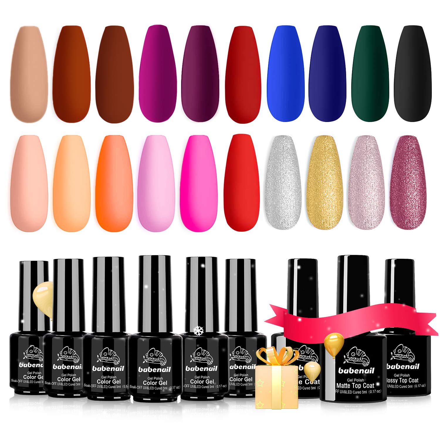 Babenail Gel Nail Polish Kit 23pcs Winter Colors Soak Off U V Led 21 Days