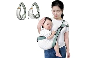 HEWMAW Baby Sling Carrier,Toddler Carrier,Baby Sling,Portable and Adjustable Non-Slip Hip Seat Carriers 10-45lbs(Green,Mesh)