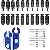 MUYI 22 PCS Solar Panel Connector Kit Replacement for 14-10AWG Cable | 10 Pairs Connectors, 2pcs Spanner Wrench for Solar Panel Assembly and Installation