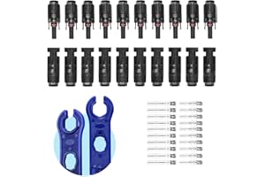 MUYI 42PCS Solar Panel Connector IP67 Waterproof Solar Connectors 1000V 30A Male/Female Plug with 2PCS Spanners (10 Pairs)