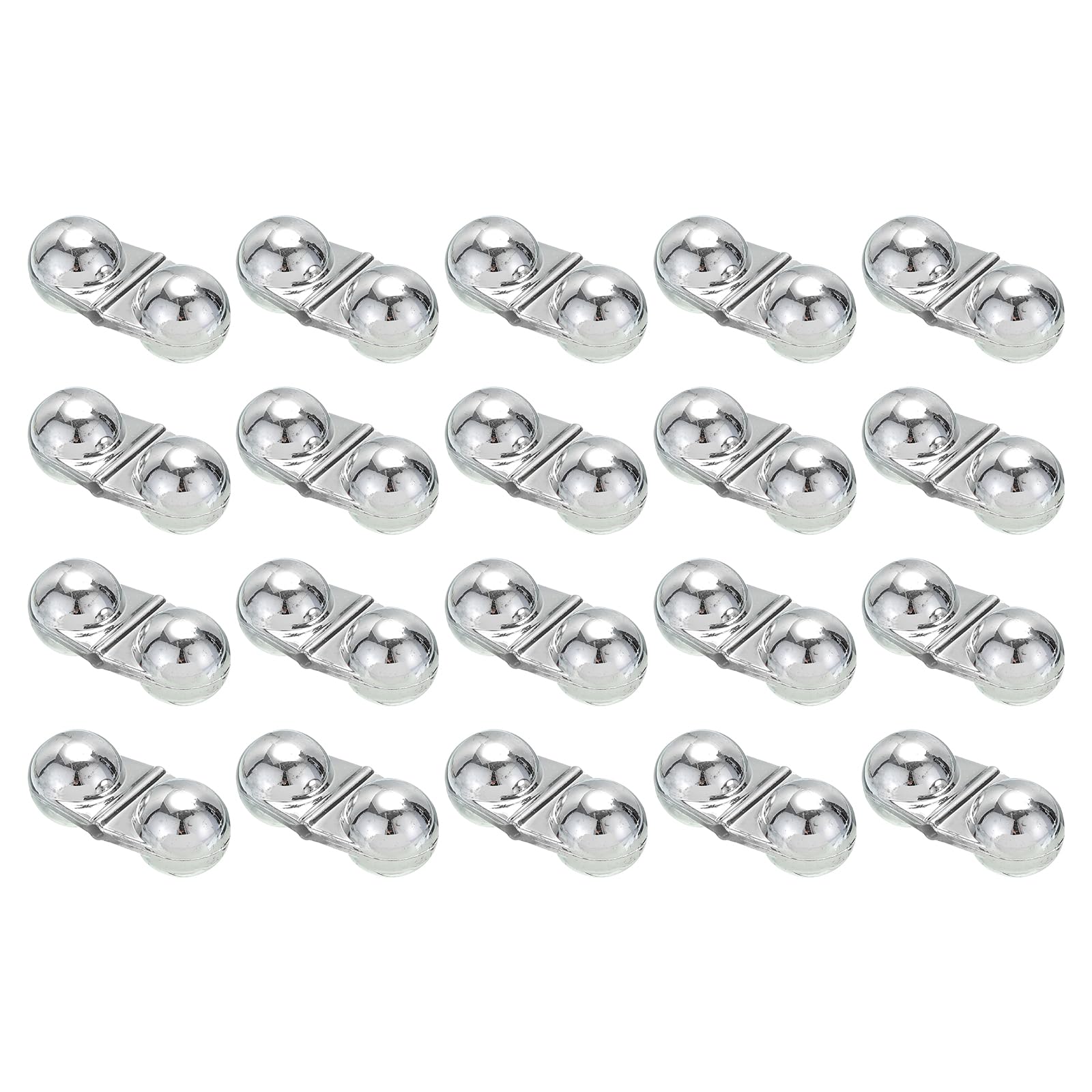 PATIKIL Fishing Double Rattle Beads, 20 Pack ABS Plastic Catfish Rattles Rig Fishing Bells Sea Fishing Beads Accessory for Lures Fish, Silver
