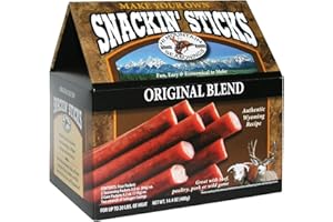 Hi Mountain Seasonings ǀ Snack Stick Seasoning Kit ǀ ORIGINAL BLEND ǀ Includes Seasoning, Cure, Casings, & Directions ǀ Seasons up to 20 lbs of Meat ǀ Beef, Pork, Venison, Deer, & Wild Game