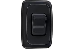 Leisure Contemporary Single SPST On/Off Switch with Bezel, 12 Volt, for RV, Trailer, Camper (Black)