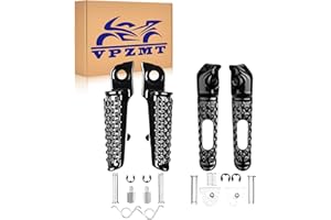 VPZMT Front Rear Foot Pegs Footrests Pedals for Honda CBR1000RR 2004-2014, CBR600RR 2003-2023, CB1000R 2008-2014 (Front +Rear-Balck)