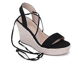 SUMOJIU Women's Wedge Platform Espadrille Open Toe