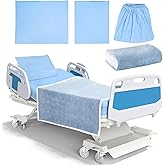 4 Pcs Hospital Bed Sheets Set, Soft Knitted Standard Sheets Quality, Include Fitted Sheet, Quilt Cover, Pillow Case and Blank
