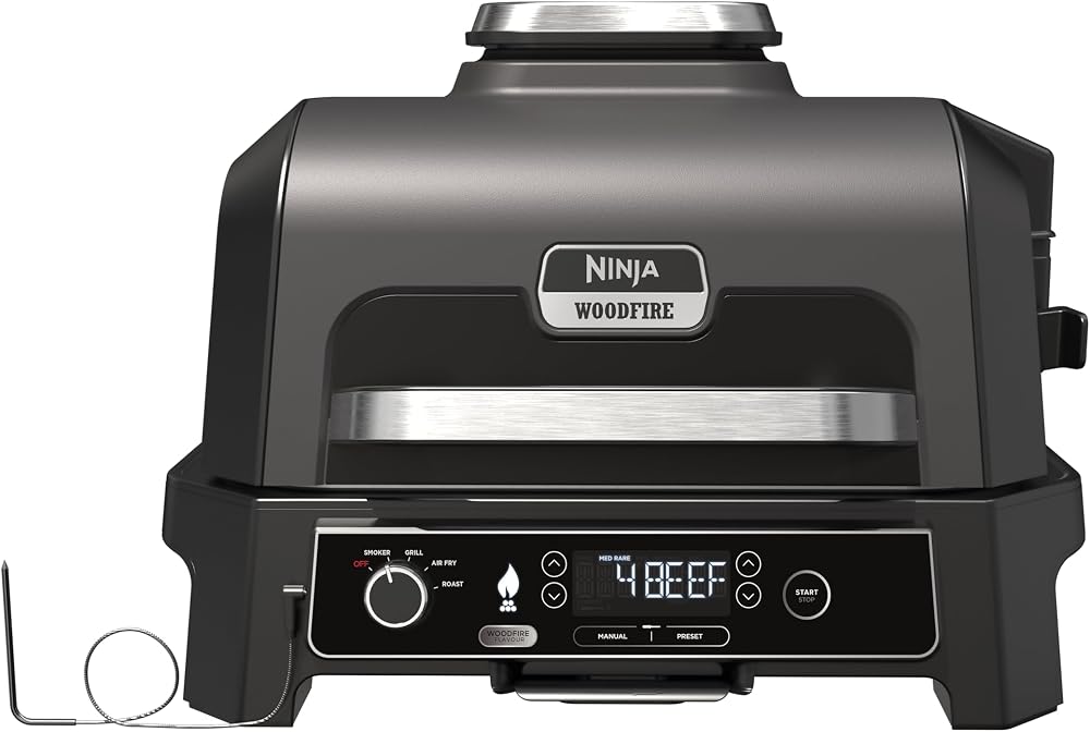 Ninja Woodfire Pro XL Electric BBQ Grill & Smoker 4 in 1 Grey/Black